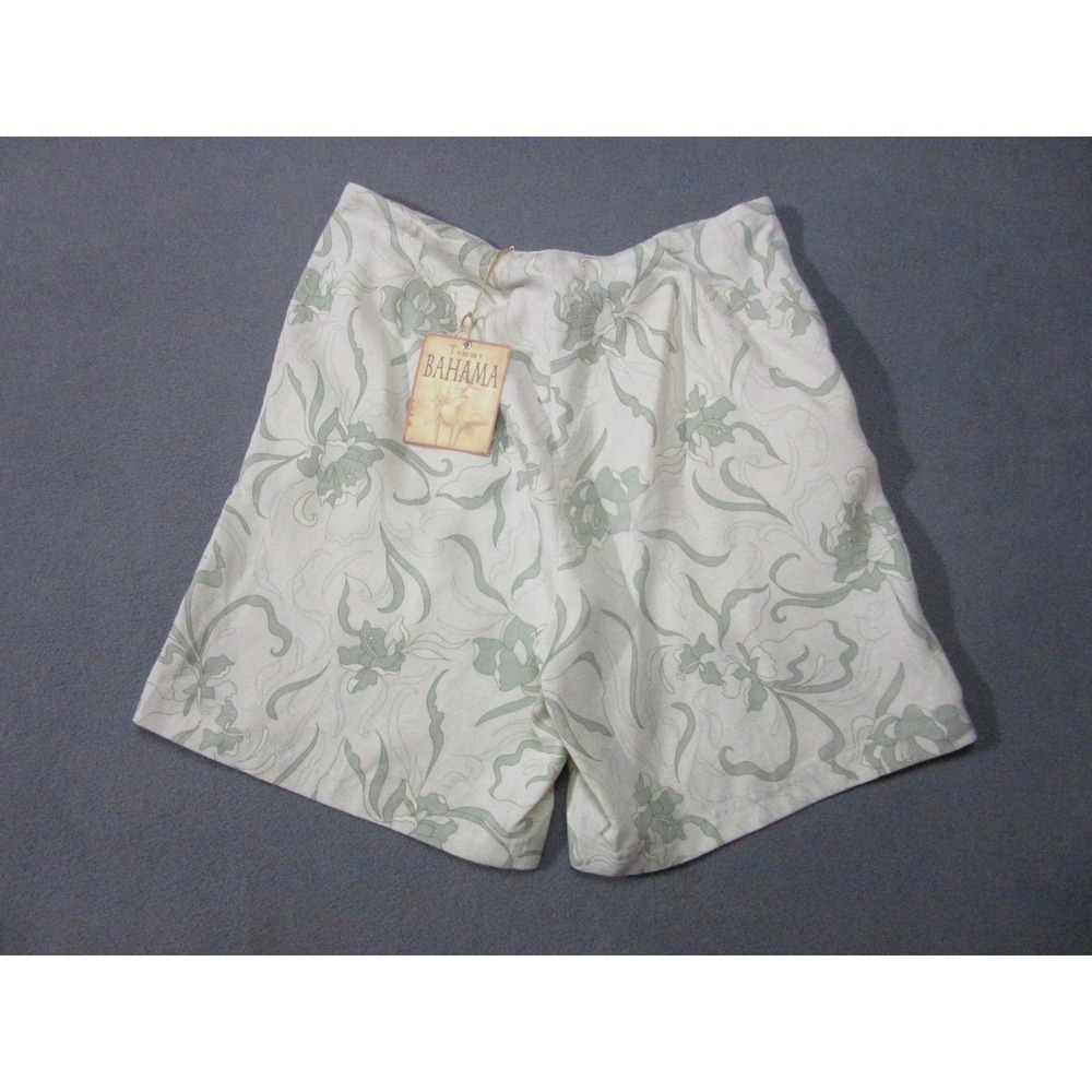 Tommy Bahama Atlantis Delight Shorts Womens 8 White Floral New Silk Bermuda